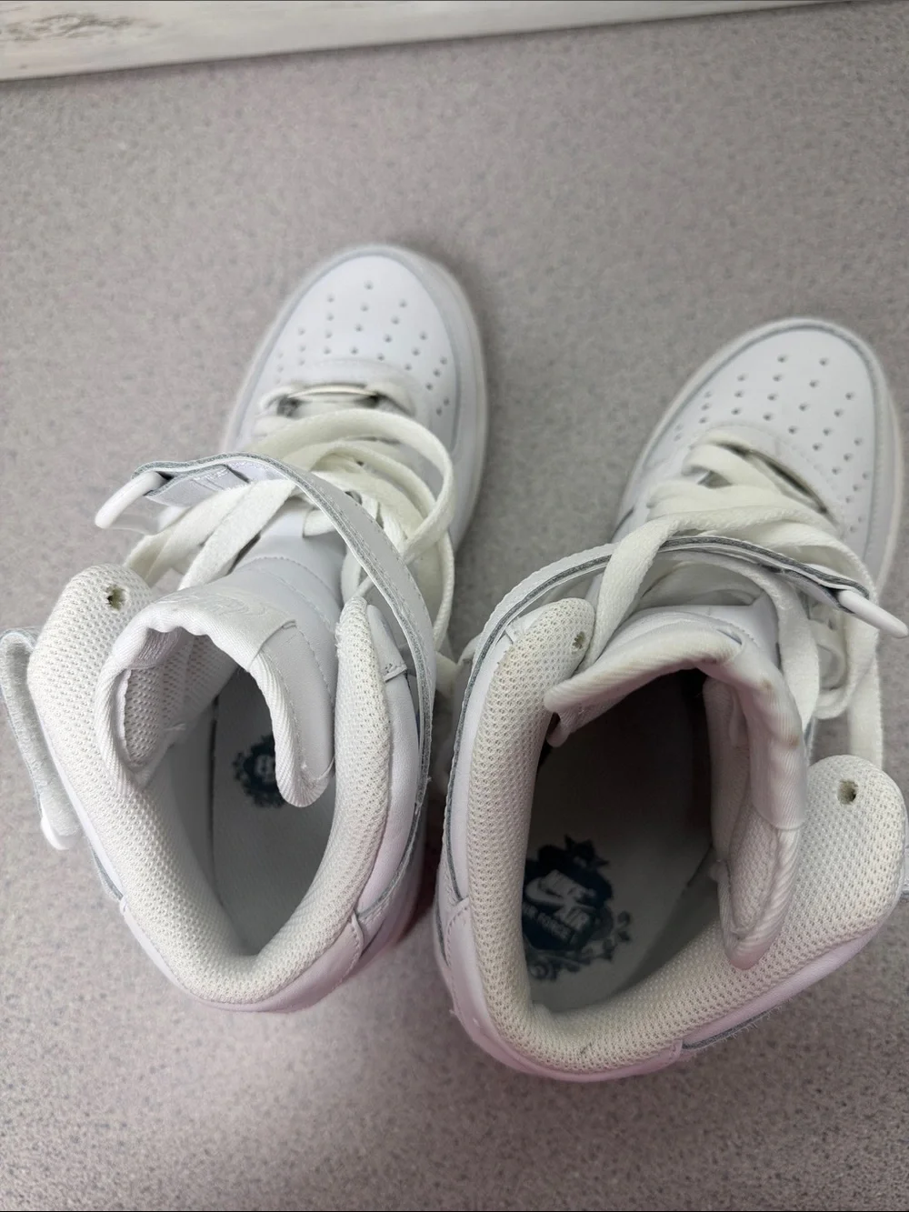 Nike Kids White High-Top Sneakers with Strap